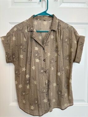 Vintage Lightweight Patterned Short-Sleeve Shirt